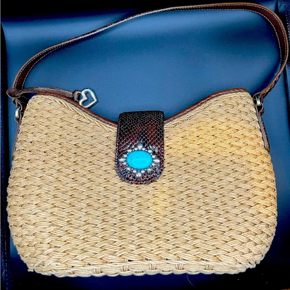 Brighton straw and leather bag.